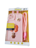 "قاب فانتزی عروسکی آیفون 11 به همراه آویز شیک و جذاب | iPhone 11 Cute Cartoon Case with Charm"