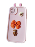 "قاب فانتزی عروسکی آیفون 11 به همراه آویز شیک و جذاب | iPhone 11 Cute Cartoon Case with Charm"