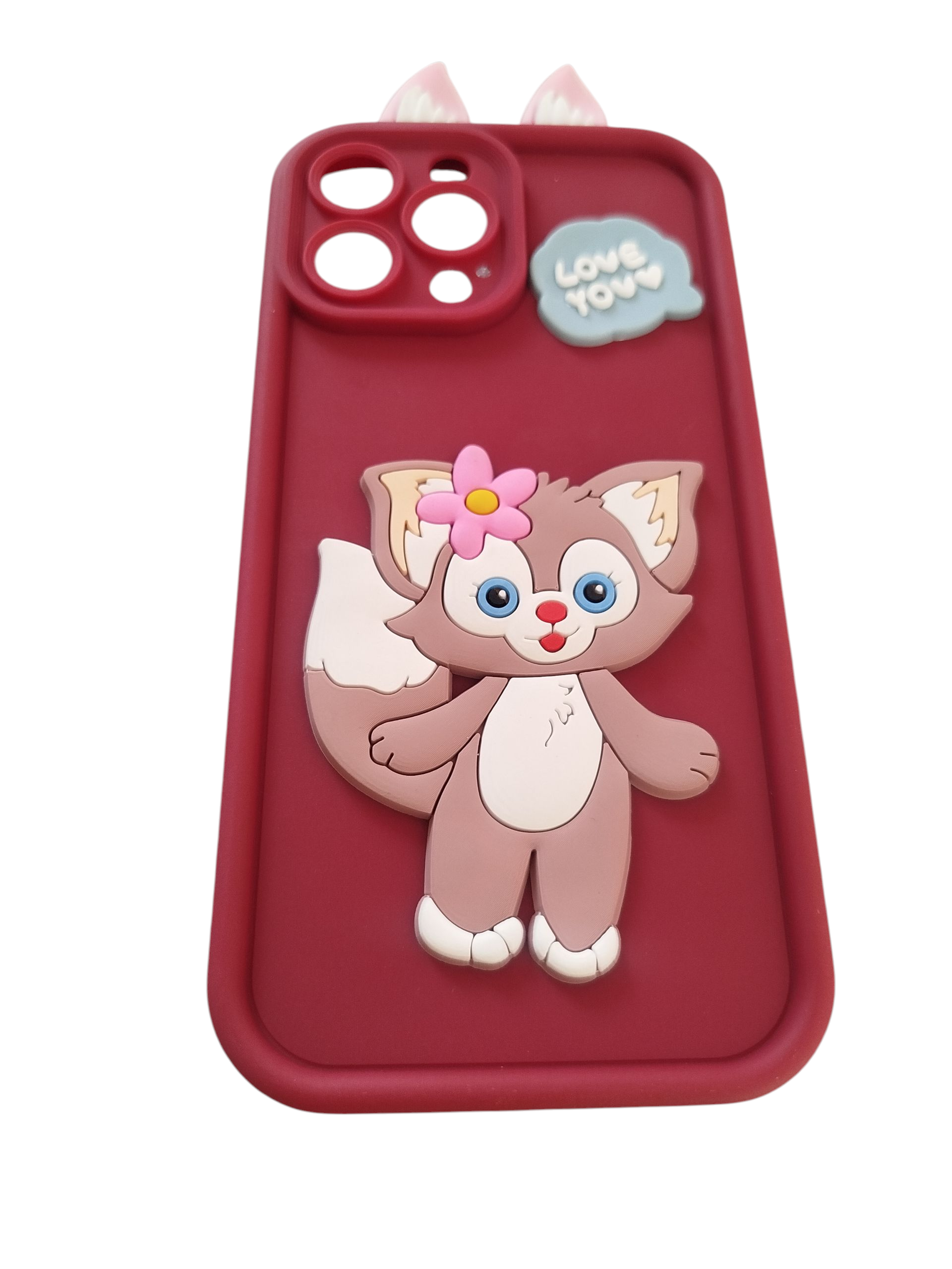 iPhone 13 Pro Max Solid Color Cute Ear Girl Case