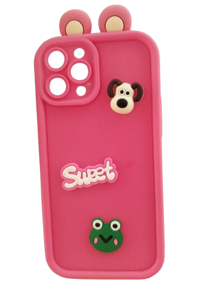 iPhone 14 Pro Max Cute Cartoon Frog & Dog Case with Strap – Sweet
