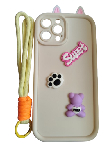 iPhone 14 Pro Max Cute Cartoon Case with Strap